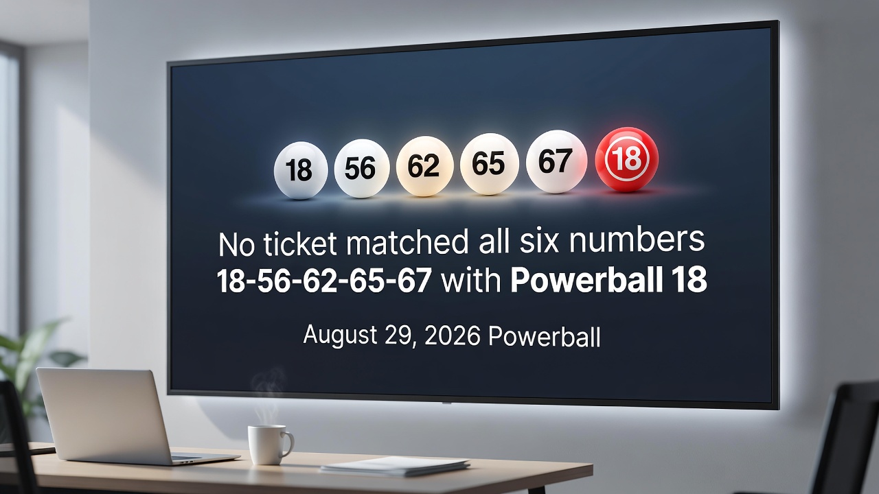 Map highlighting California and Georgia with Powerball winner markers